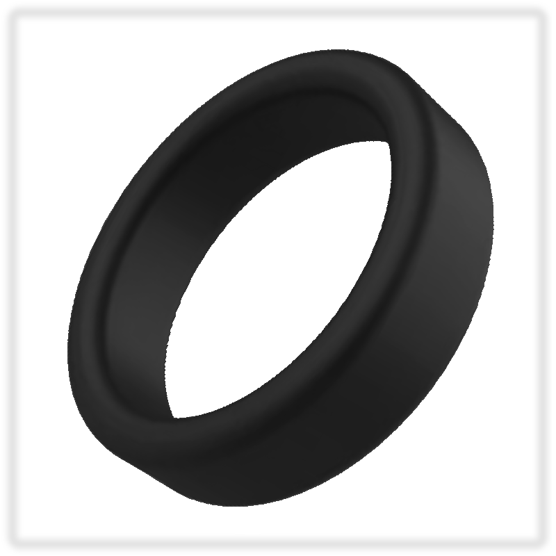 Black Stretchable Silicone Classic Erection Maintenance Ring