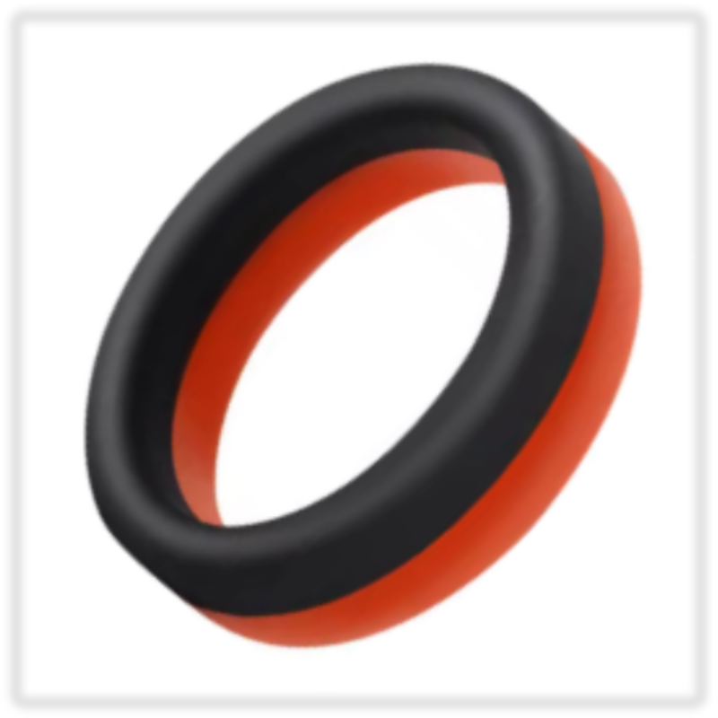 Black & Red Stretchable Silicone Classic Erection Maintenance Ring