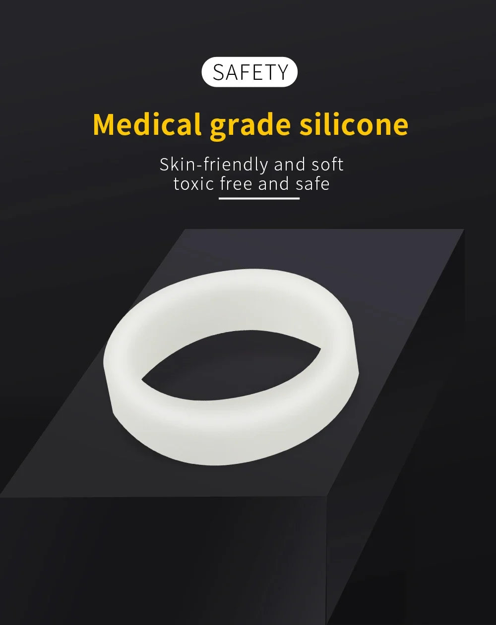 Glow in the Dark Stretchable Silicone Classic Erection Maintenance Ring