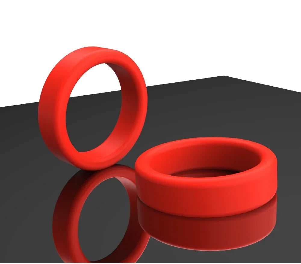 Red Stretchable Silicone Classic Erection Maintenance Ring