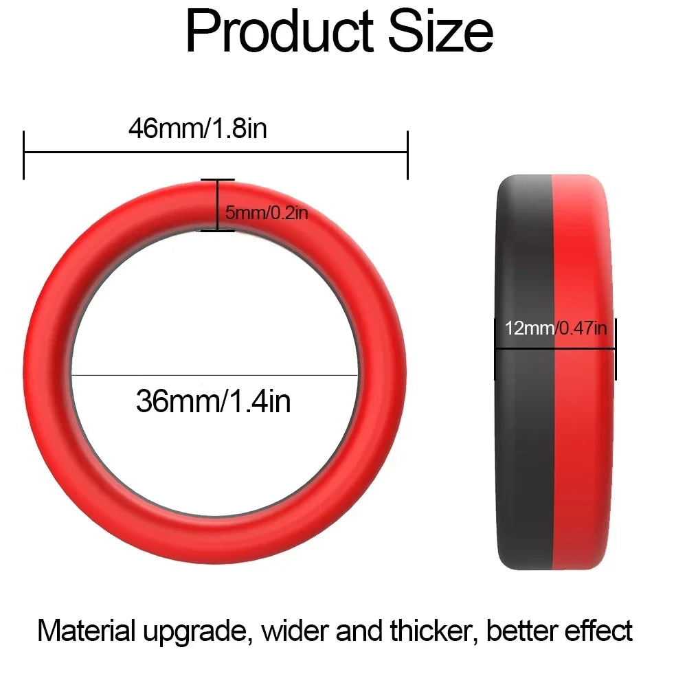 Black & Red Stretchable Silicone Classic Erection Maintenance Ring