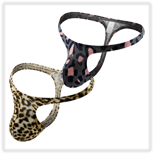 Men's Low-Rise Animal Print G-Strings