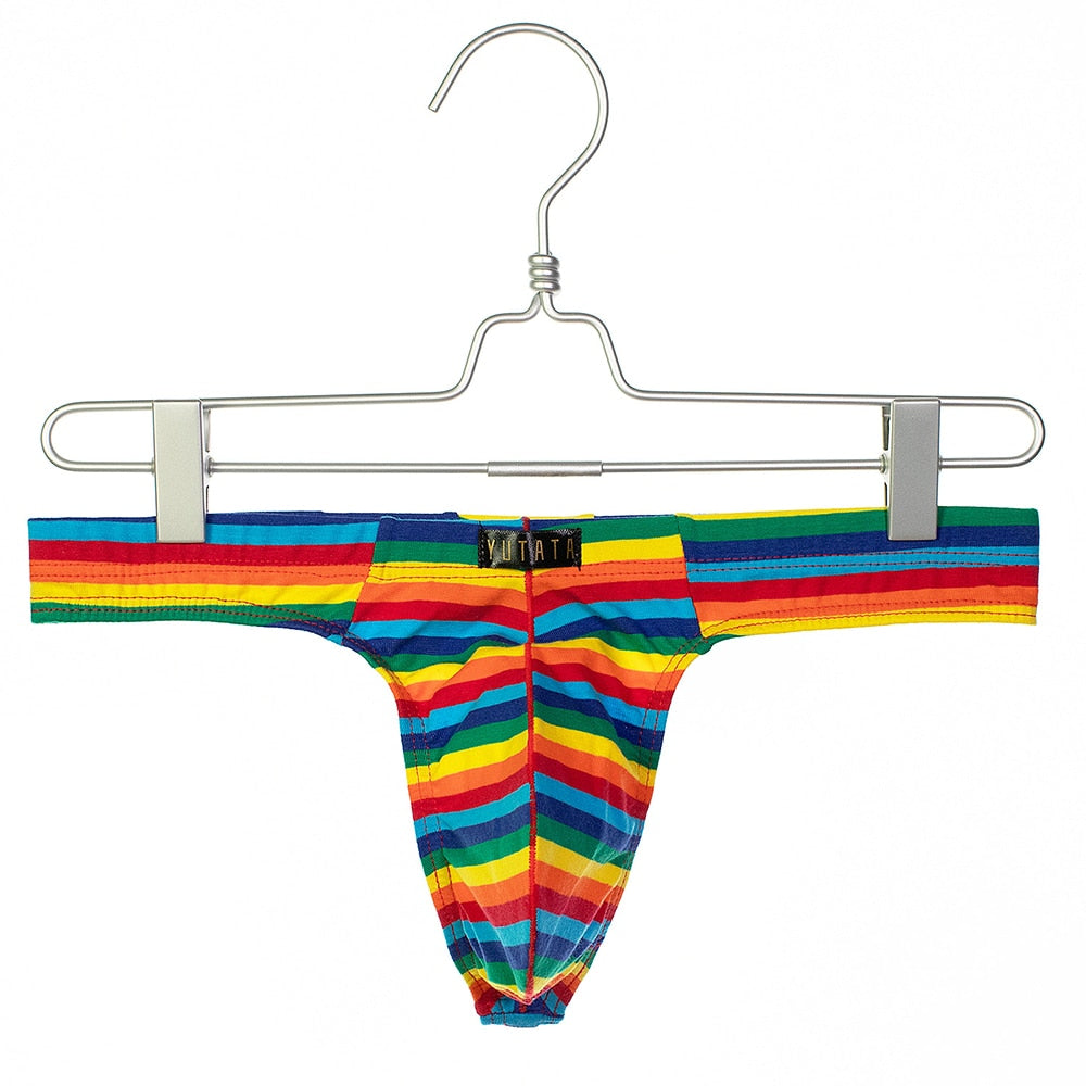 Multicolored Stripe Comfort Pouch Thongs