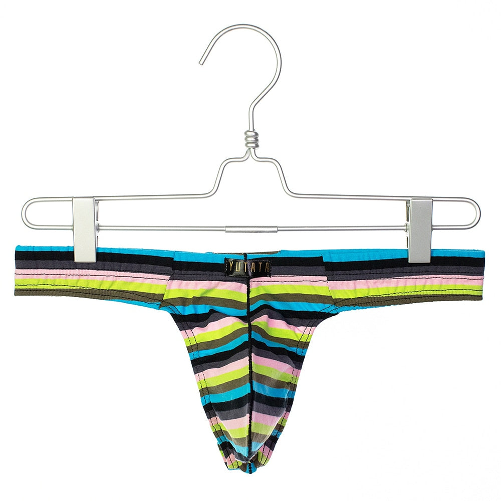 Multicolored Stripe Comfort Pouch Thongs