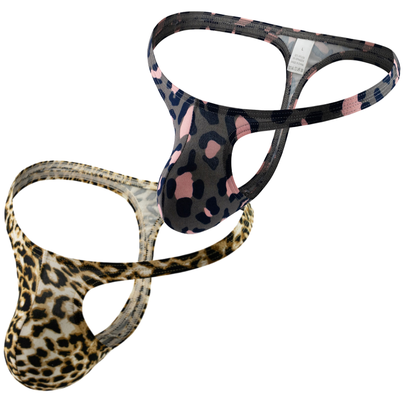 Men's Low-Rise Animal Print G-Strings